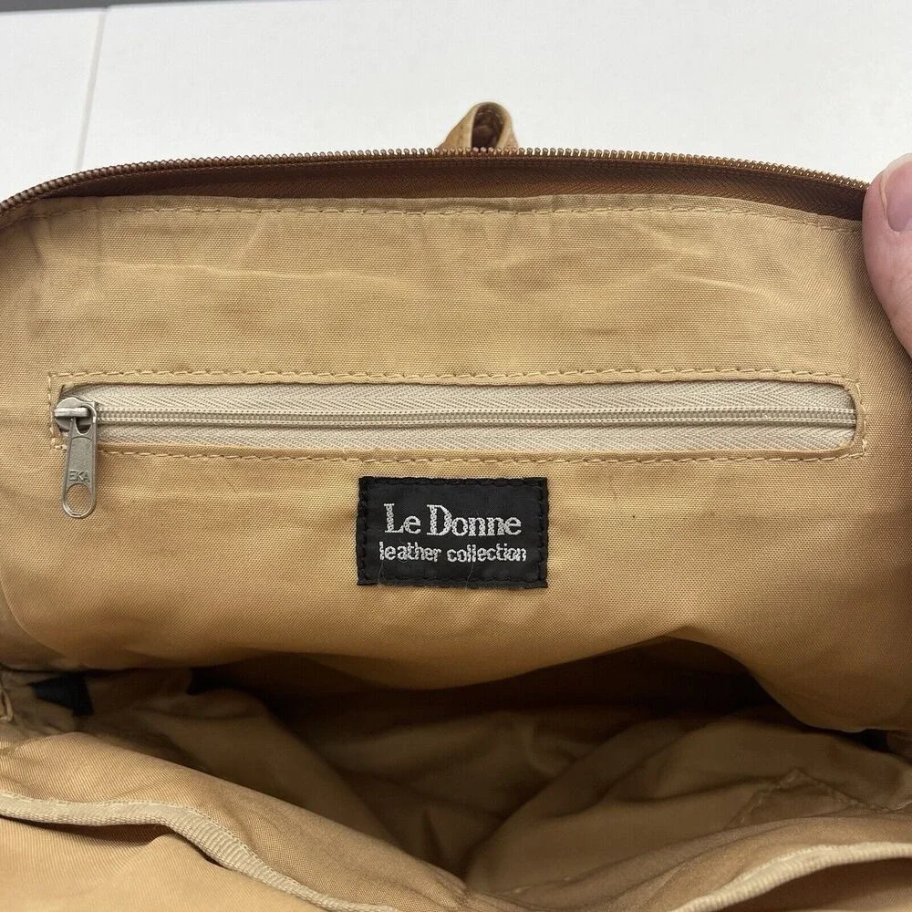 Le‎ Donne Genuine Leather Collection Riverwalk Backpack Brown Travel Distressed